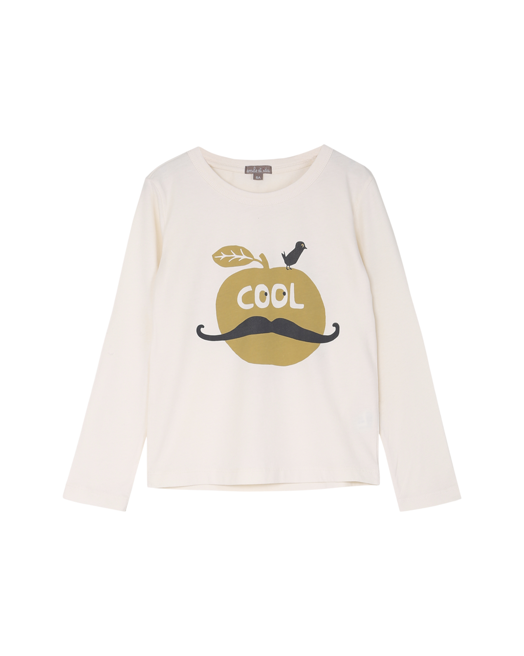 T-shirt en coton écru sérigraphie pomme cool