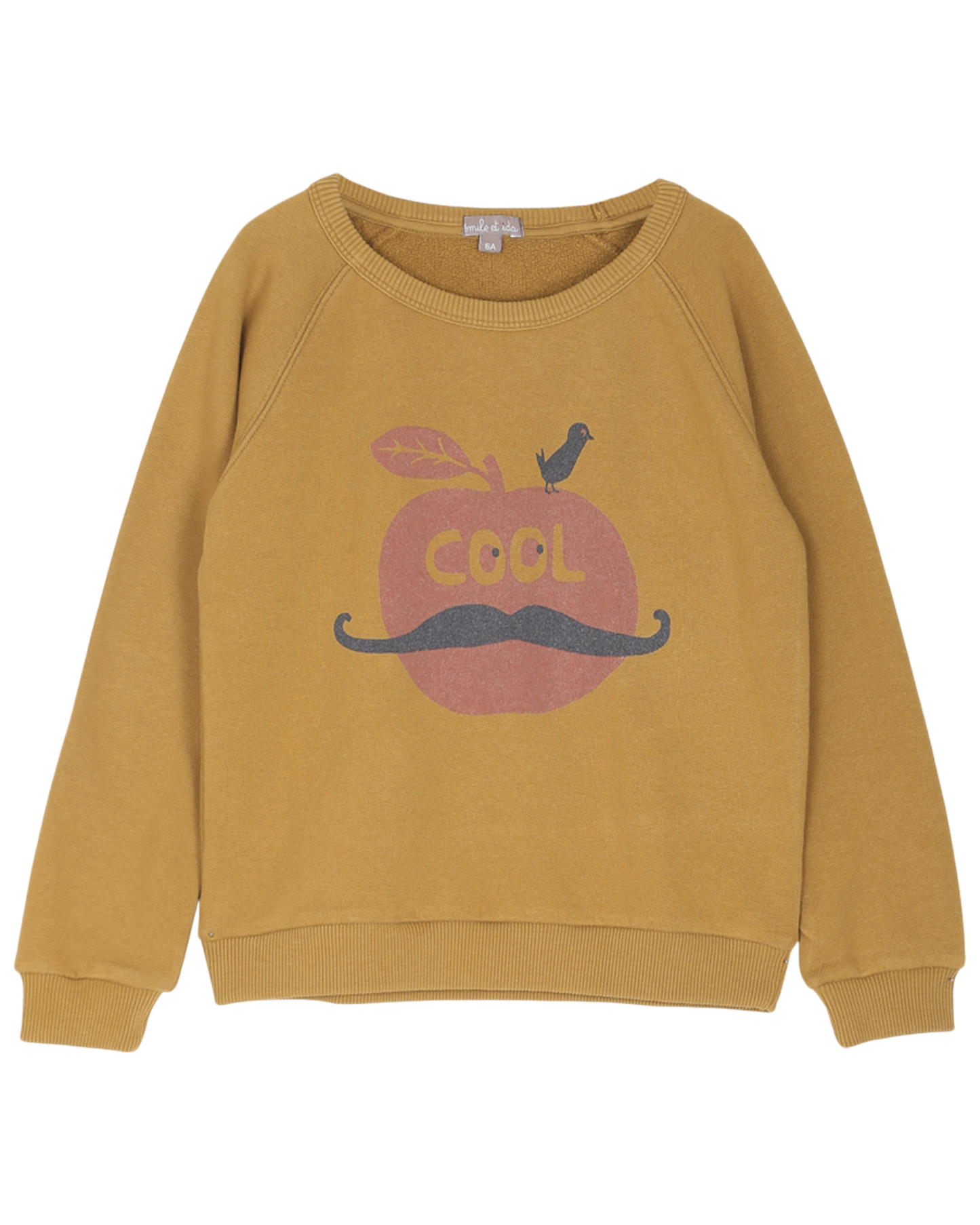 Sweatshirt pomme cool moutarde