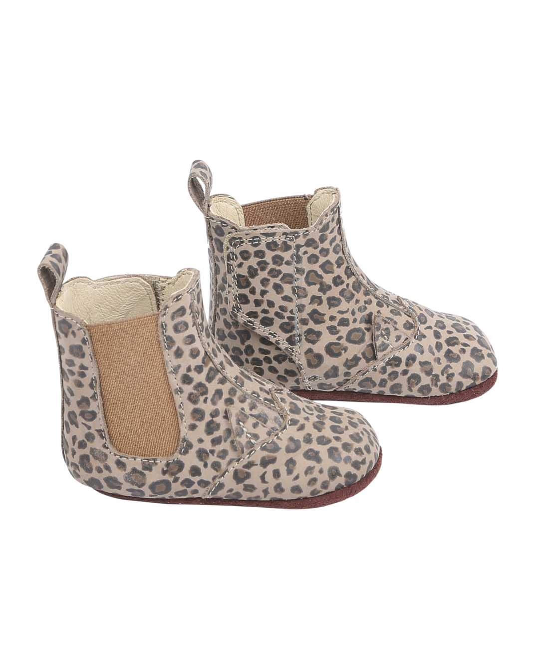 bottines de marche bebe en cuir leopard