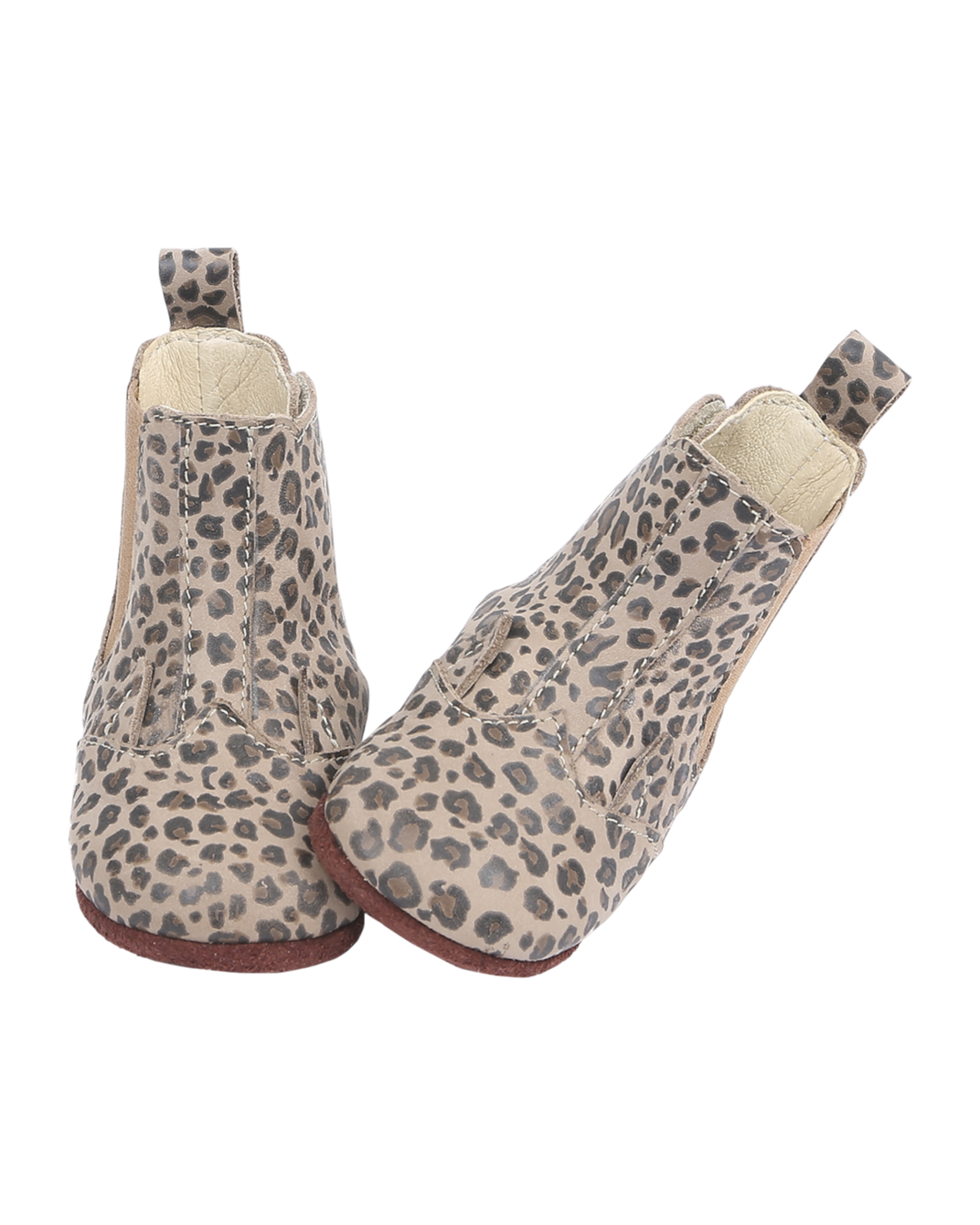 bottines de marche bebe en cuir leopard