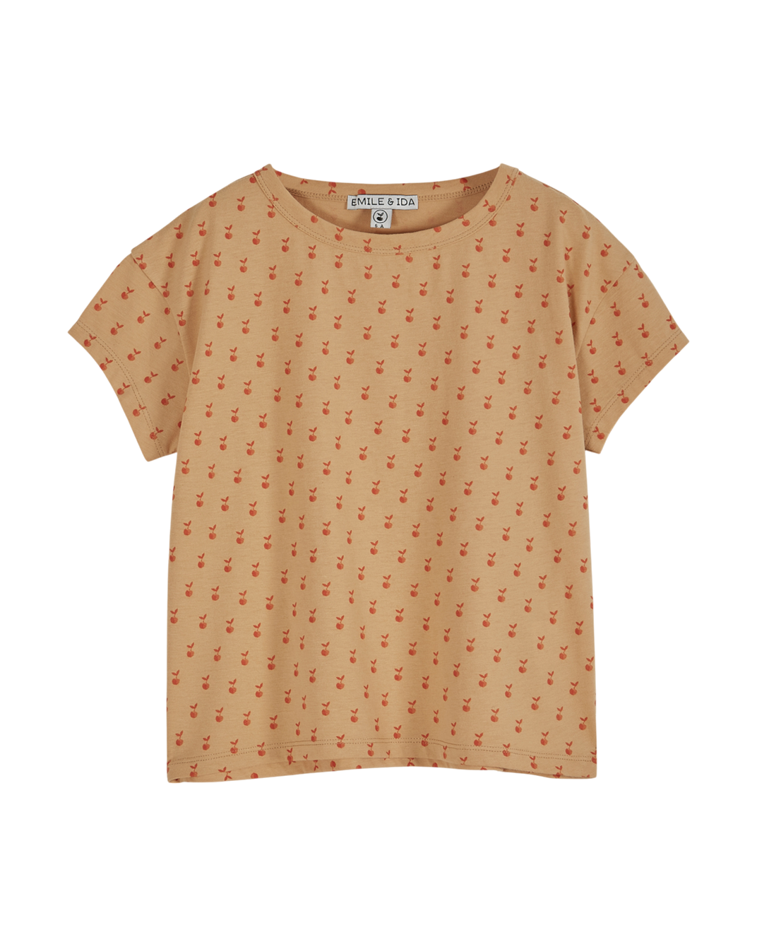 Tee-shirt imprimé pomme coton bio beige