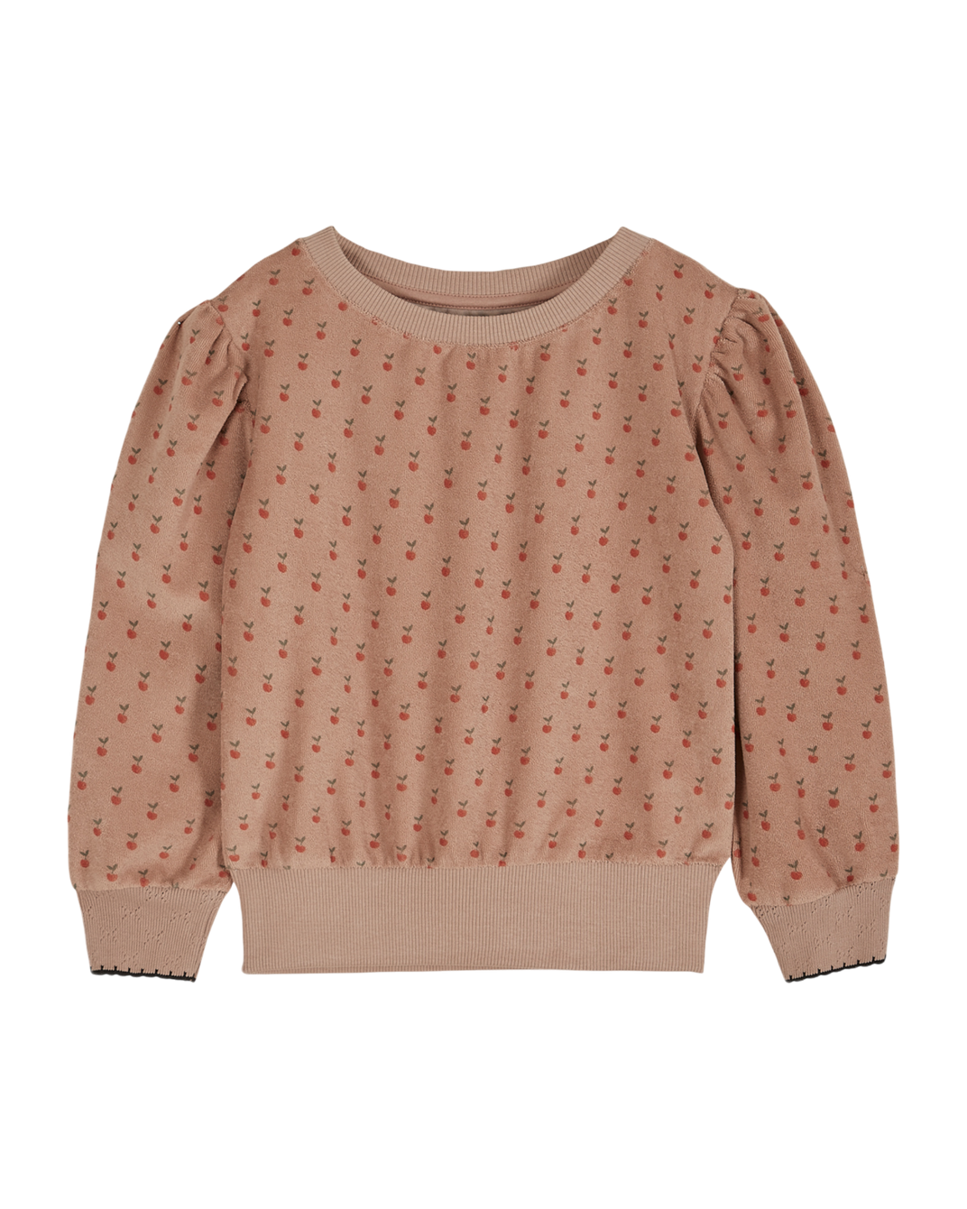 Sweatshirt éponge imprimé pomme terracotta