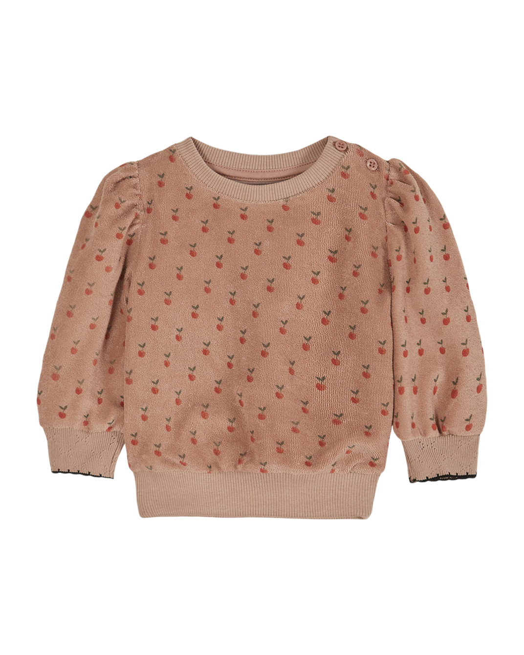 Sweatshirt éponge imprimé pomme terracotta