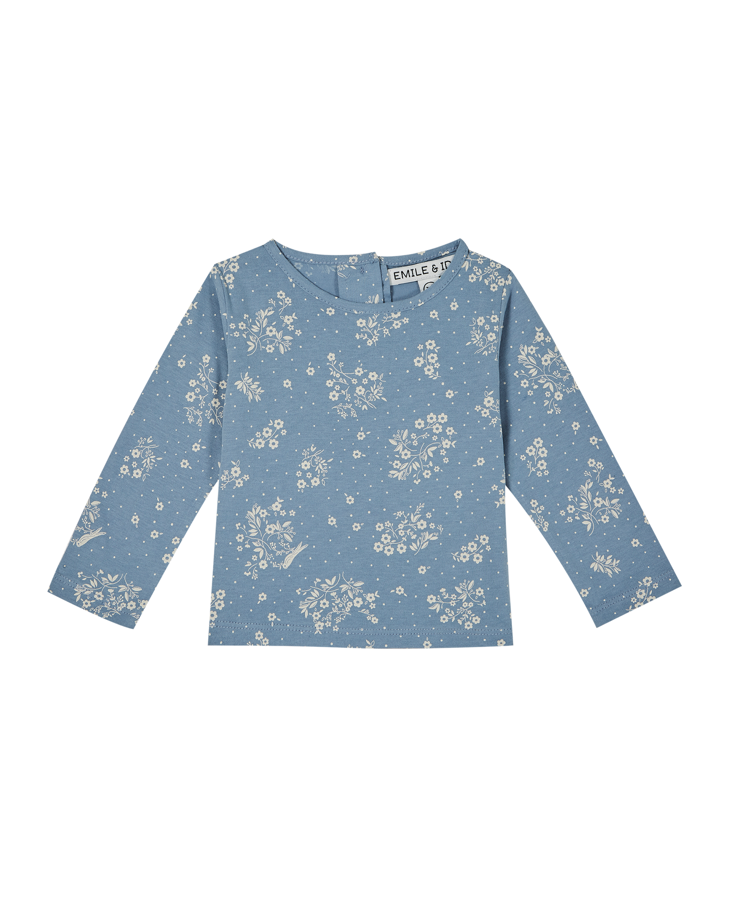 Tee-shirt oiseau bleu jersey coton biologique