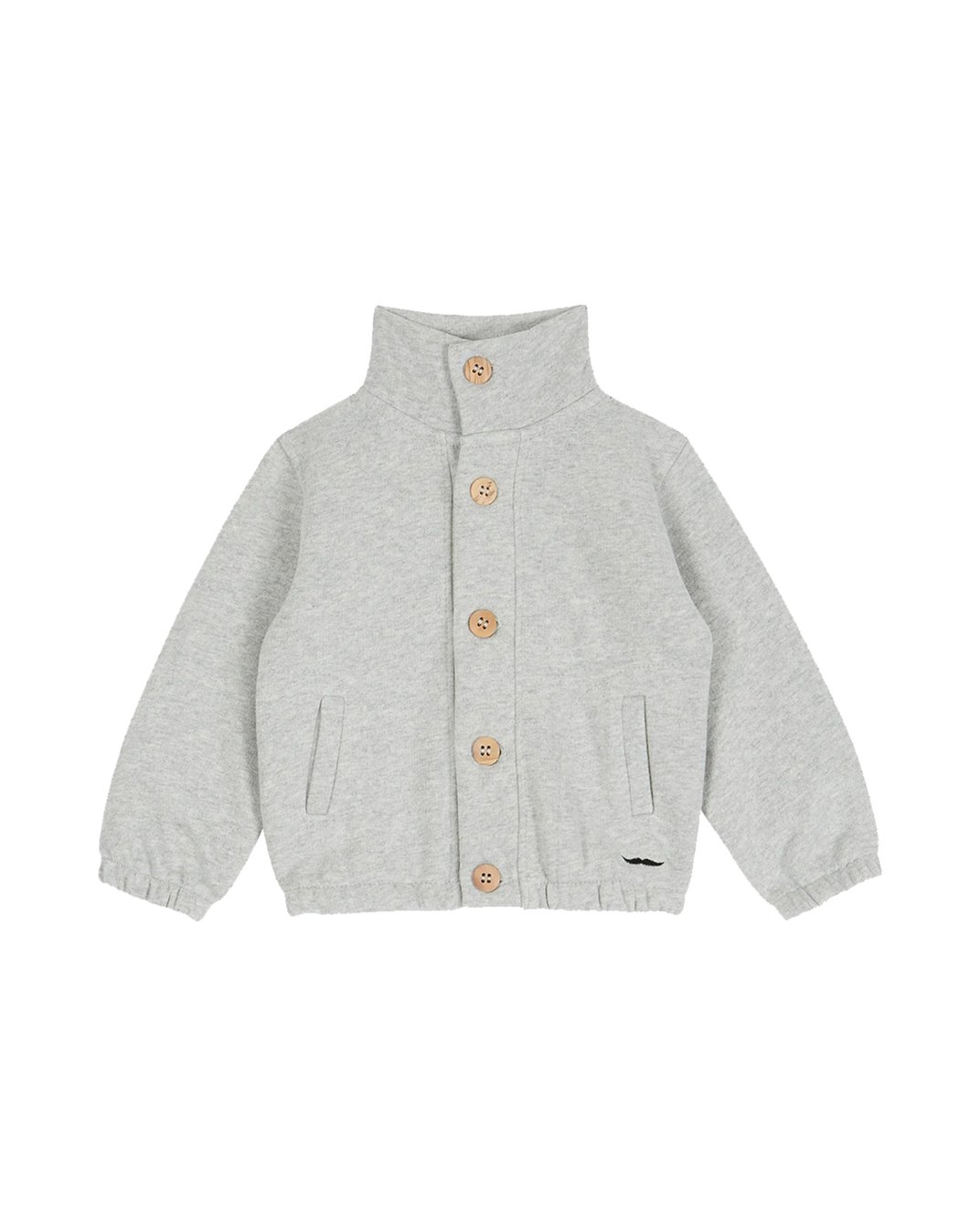 Blouson coton bio molletonné gris chiné