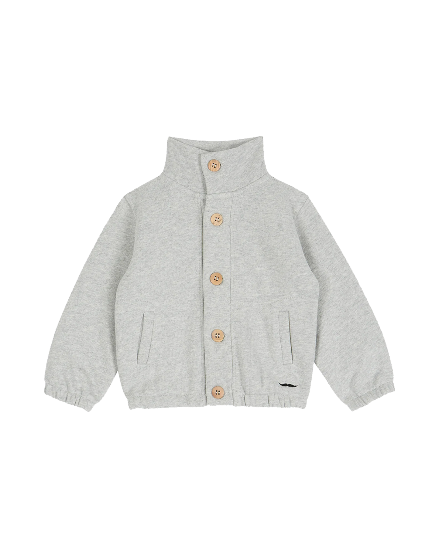 Blouson coton bio molletonné gris chiné