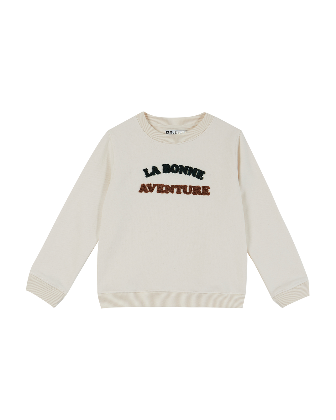 Sweatshirt coton molletonné porcelaine "la bonne aventure"