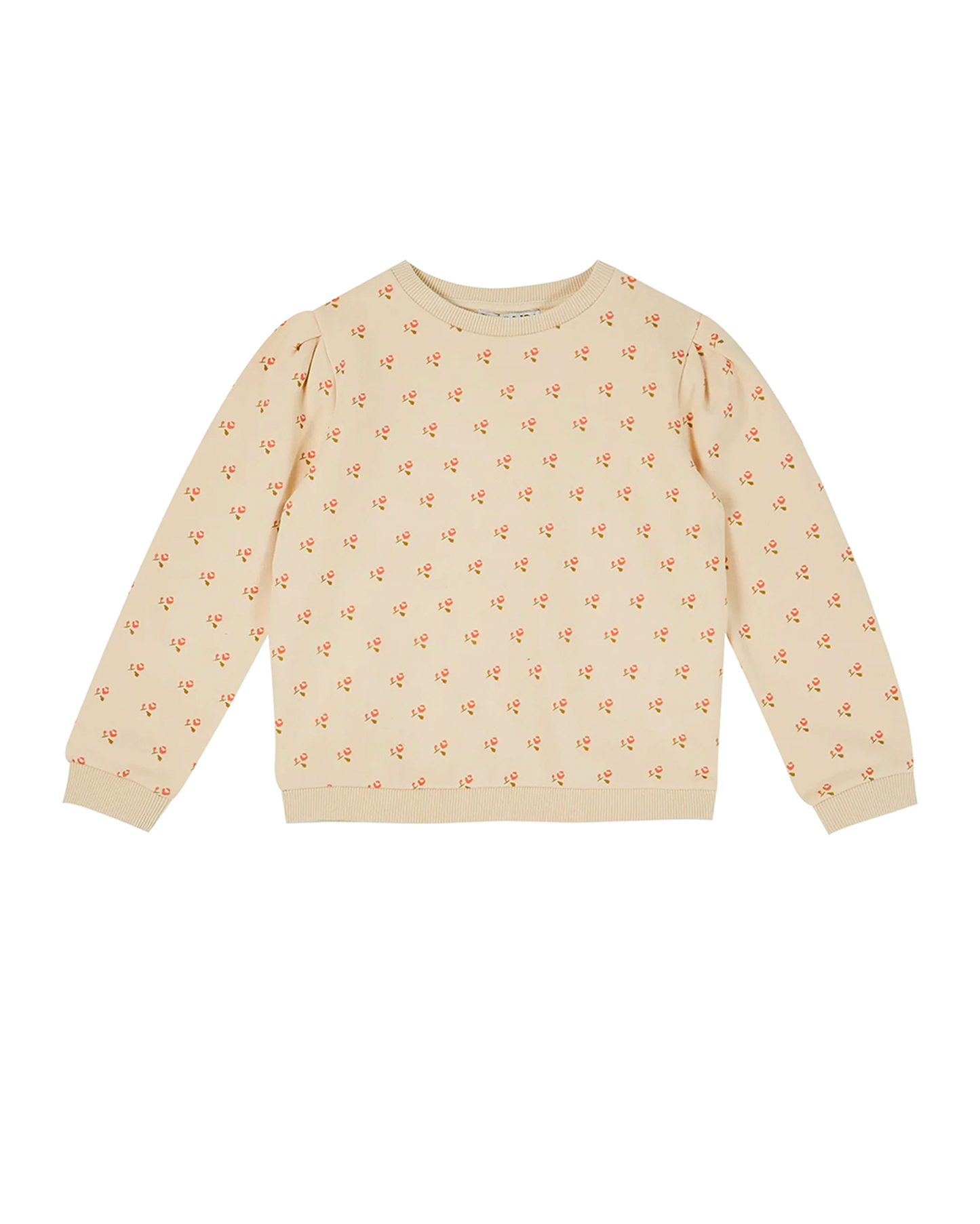 Sweatshirt jersey bio molletonné écru azalée