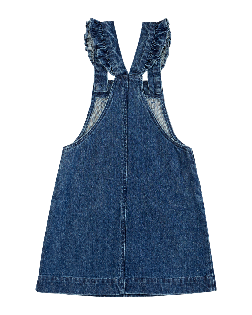 Robe tablier fleurs denim