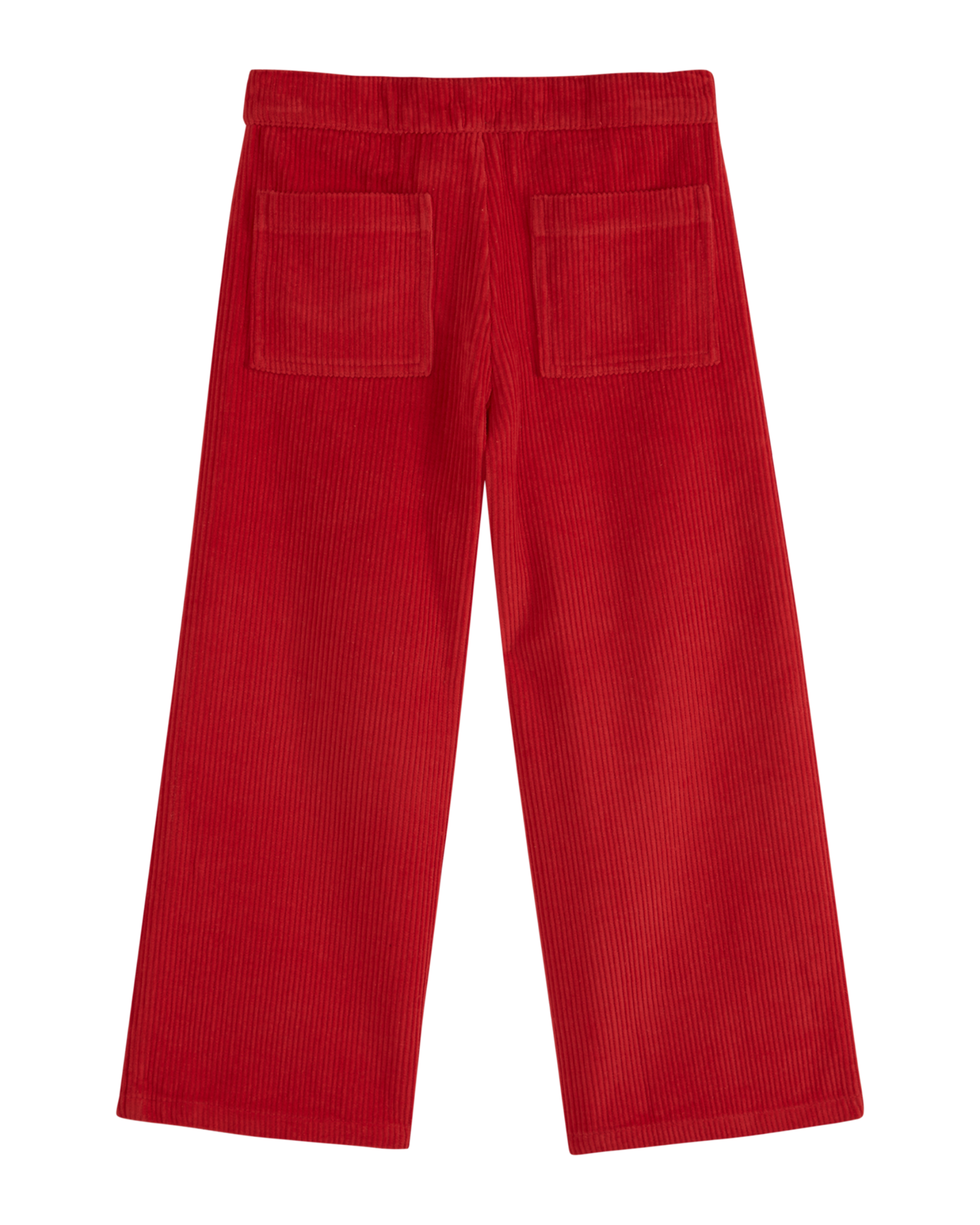 Pantalon poches fleurs velours rouge