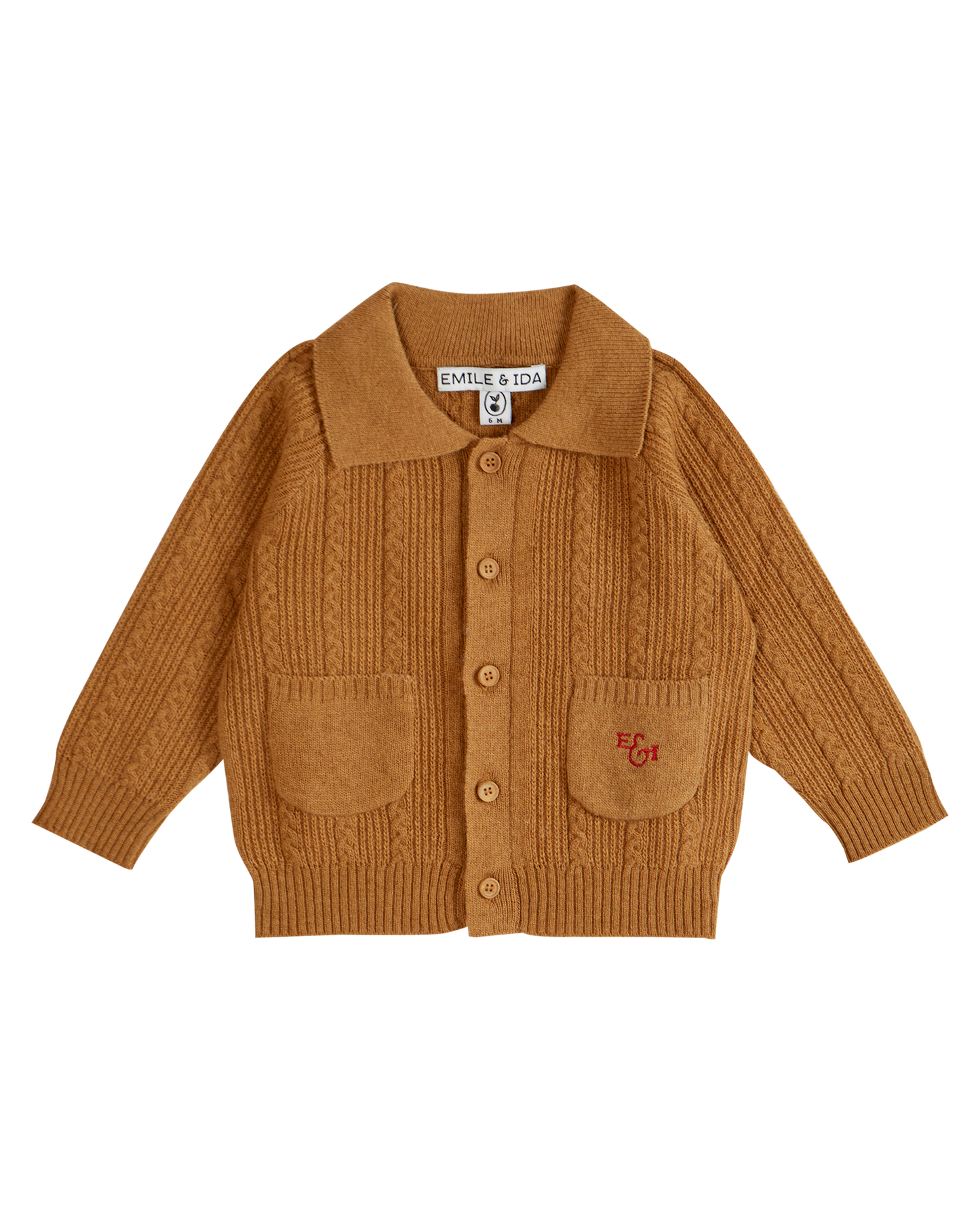 Cardigan cachemire et mérinos caramel