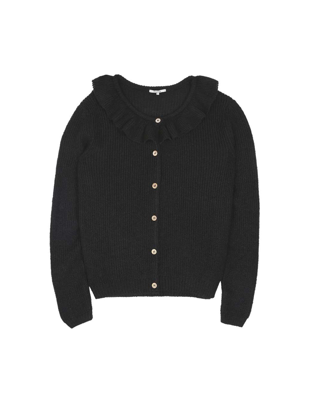 Cardigan collerette femme alpaga noir