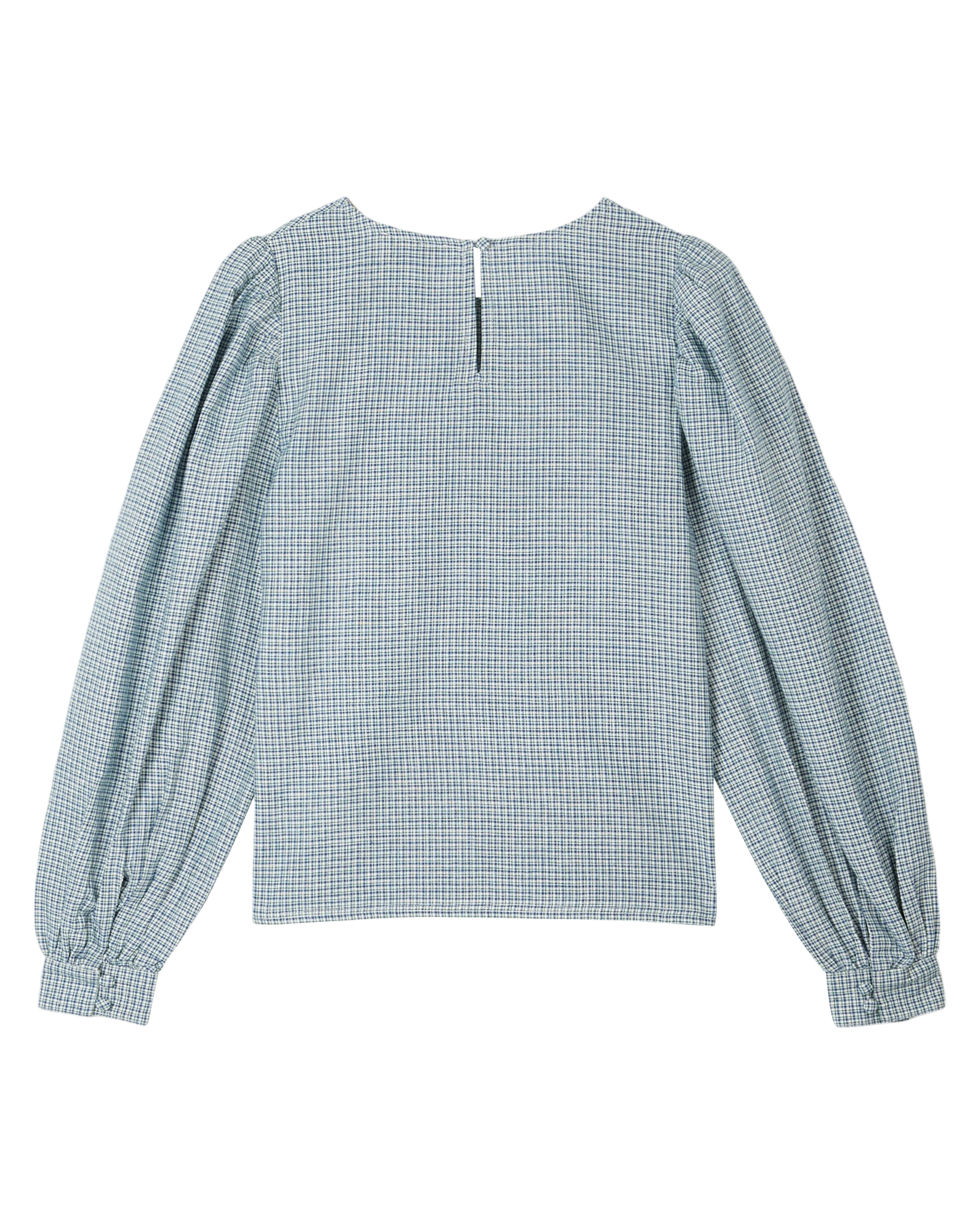 Blouse khadi écossais bleu et vert