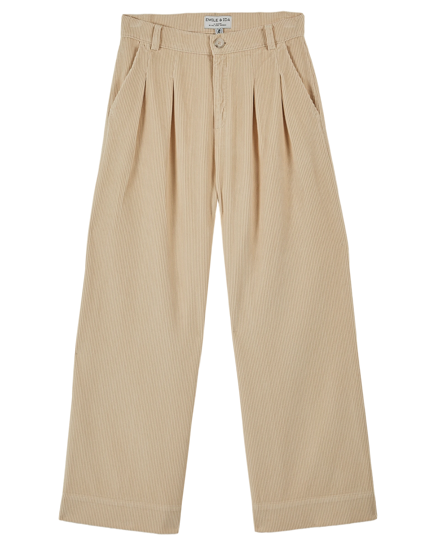 Pantalon palazzo velours brioche