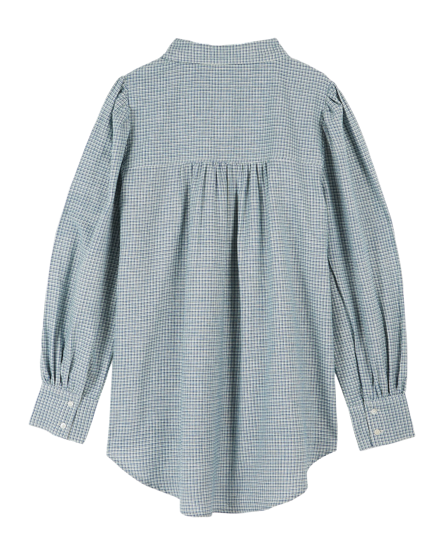 Chemise khadi écossais bleu et vert