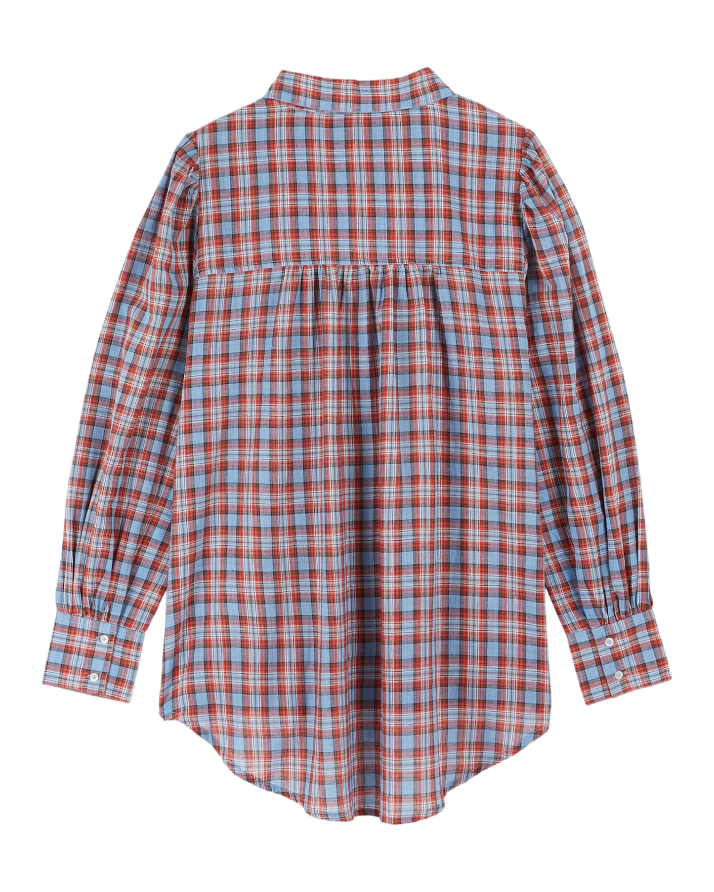 Chemise khadi écossais rouge et bleu