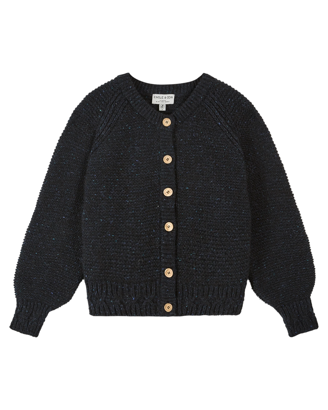 Cardigan en laine bleu minuit