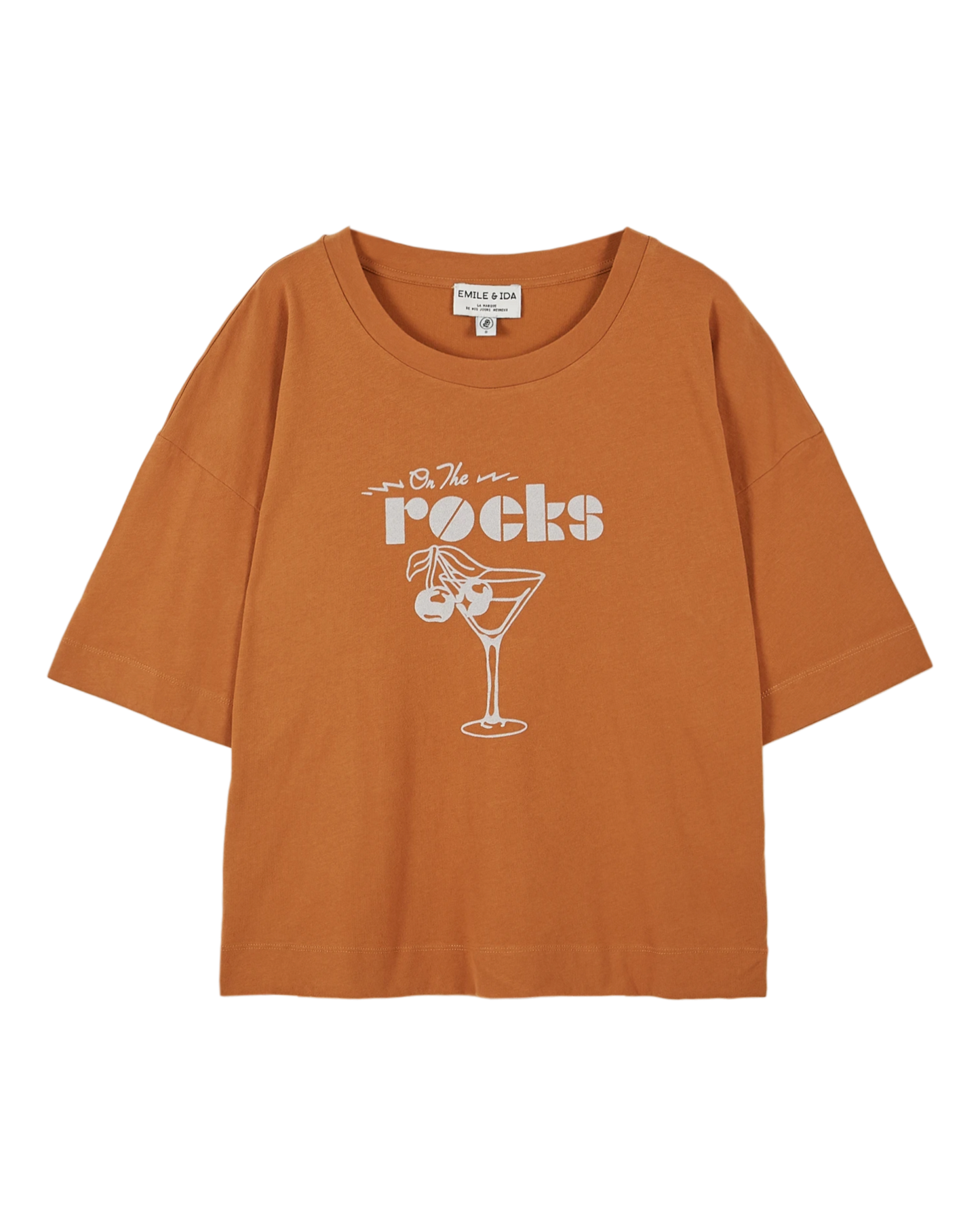 T-shirt On the Rocks coton bio orange brun