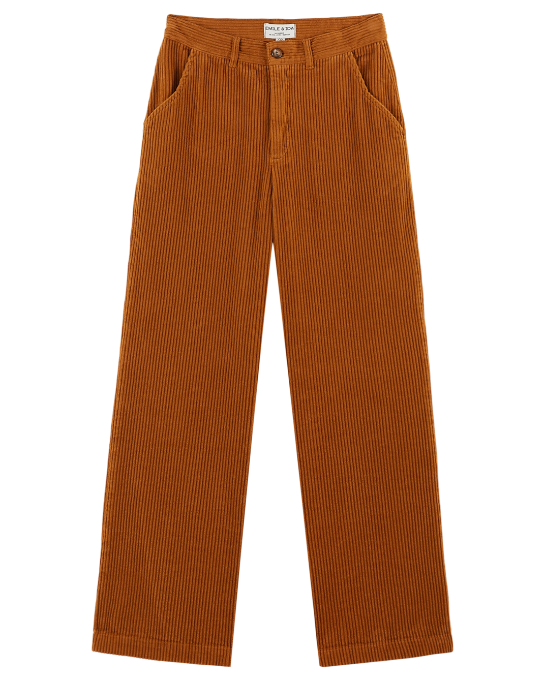 Pantalon wide velours orange brun