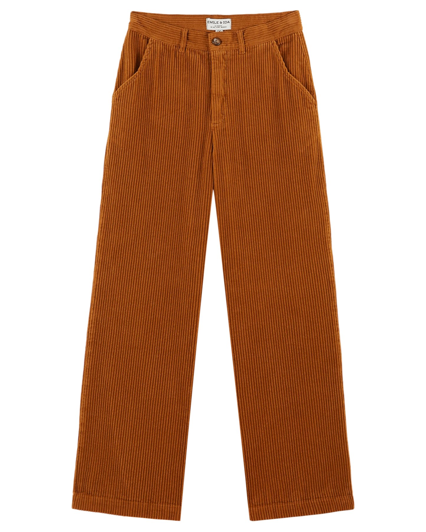 Pantalon wide velours orange brun