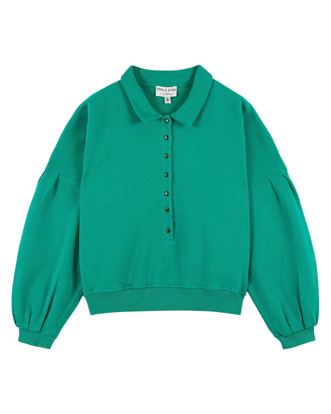 Sweat boutonné coton bio menthol