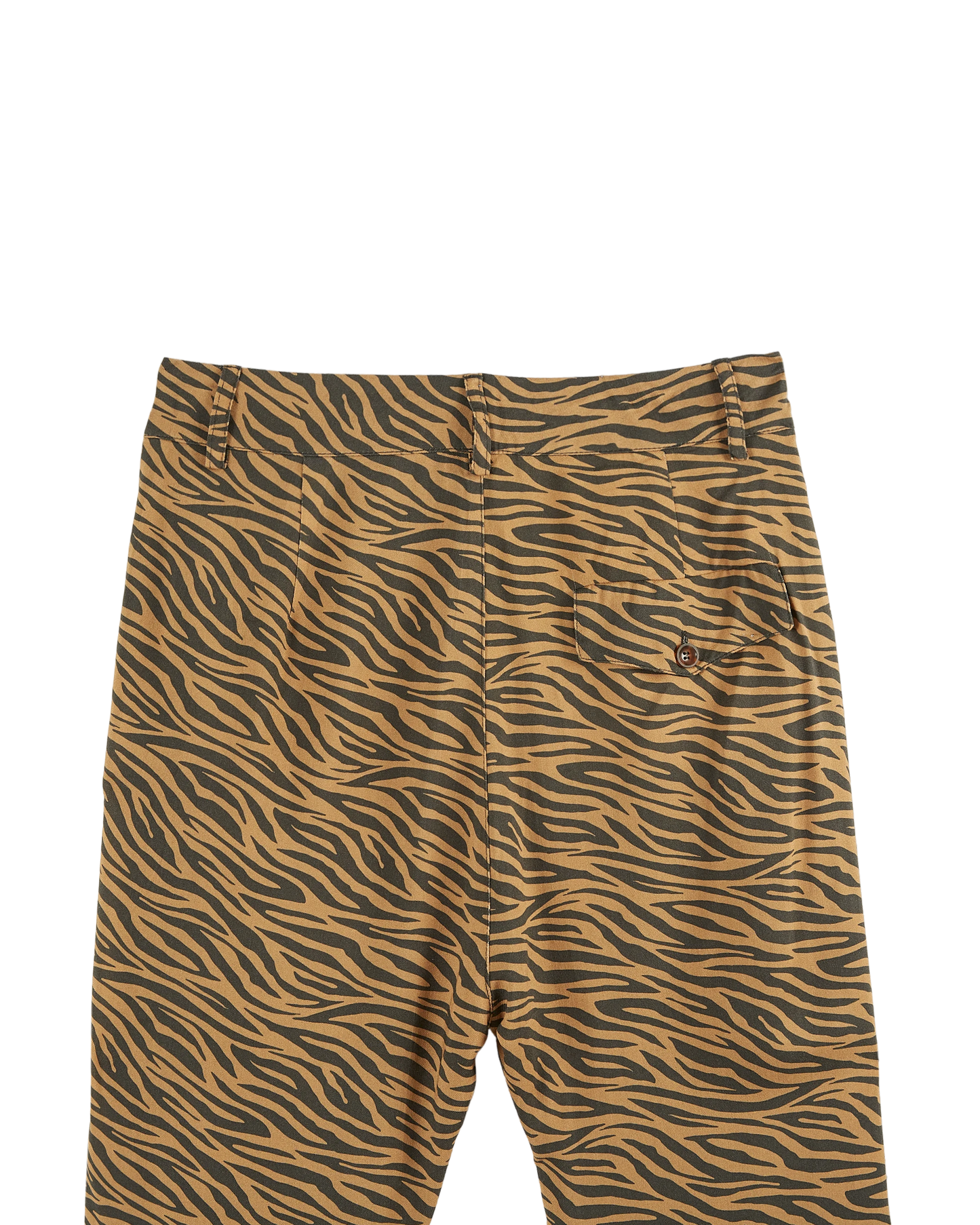 Pantalon carotte tigre marron glacé et noir