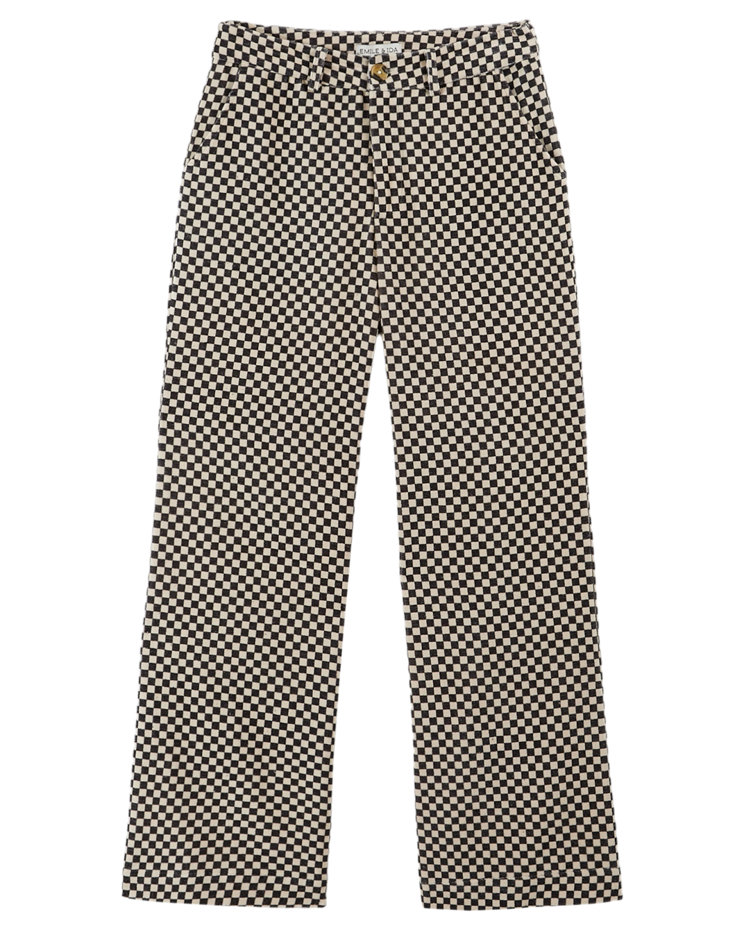 Pantalon damier velours noir et blanc