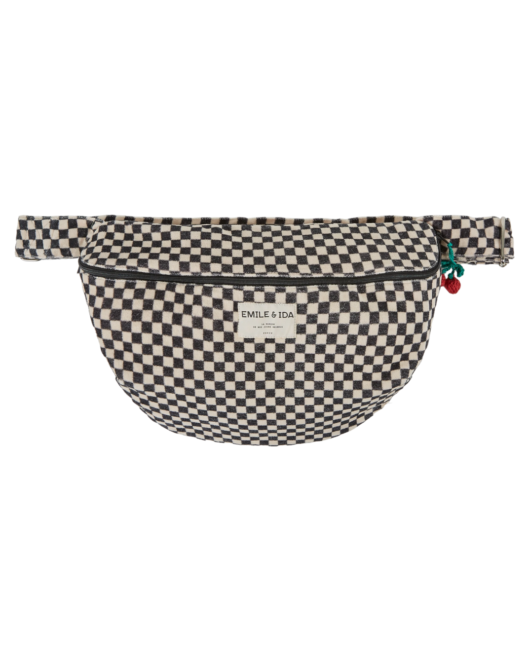 Banane velours damier noir et blanc