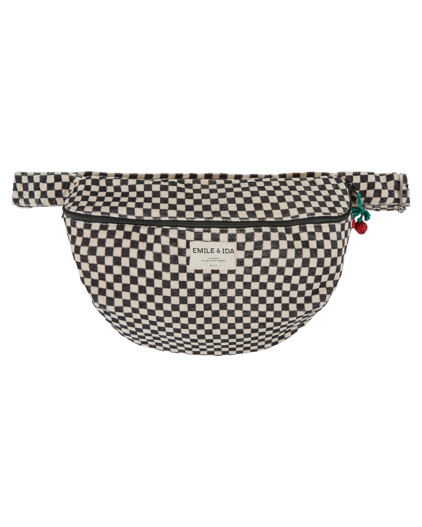 Banane velours damier noir et blanc