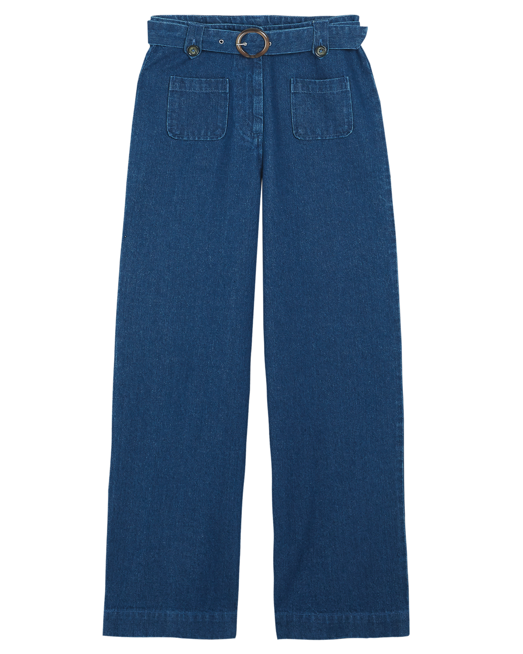 Pantalon toile de coton denim bleu