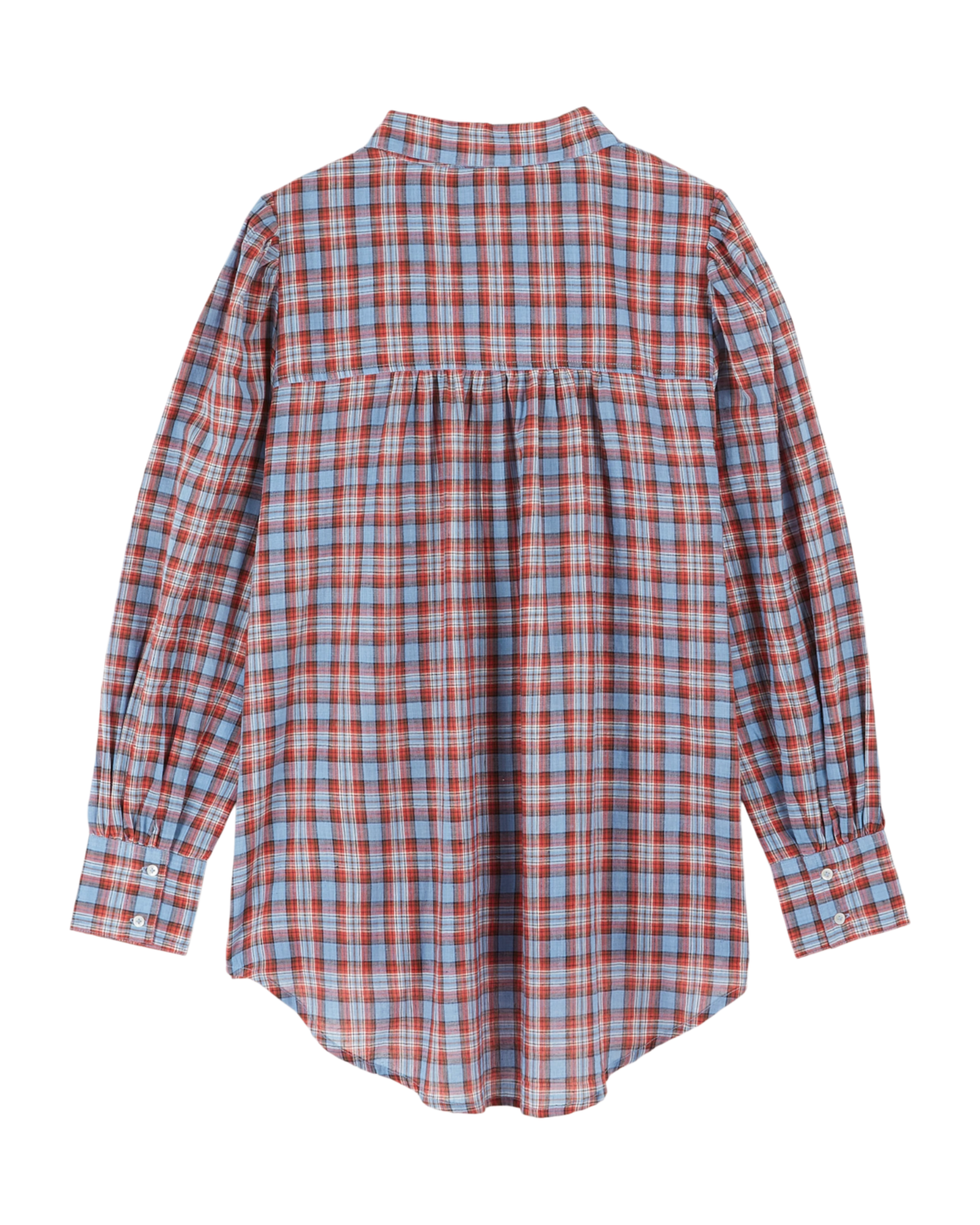 Chemise khadi écossais rouge et bleu