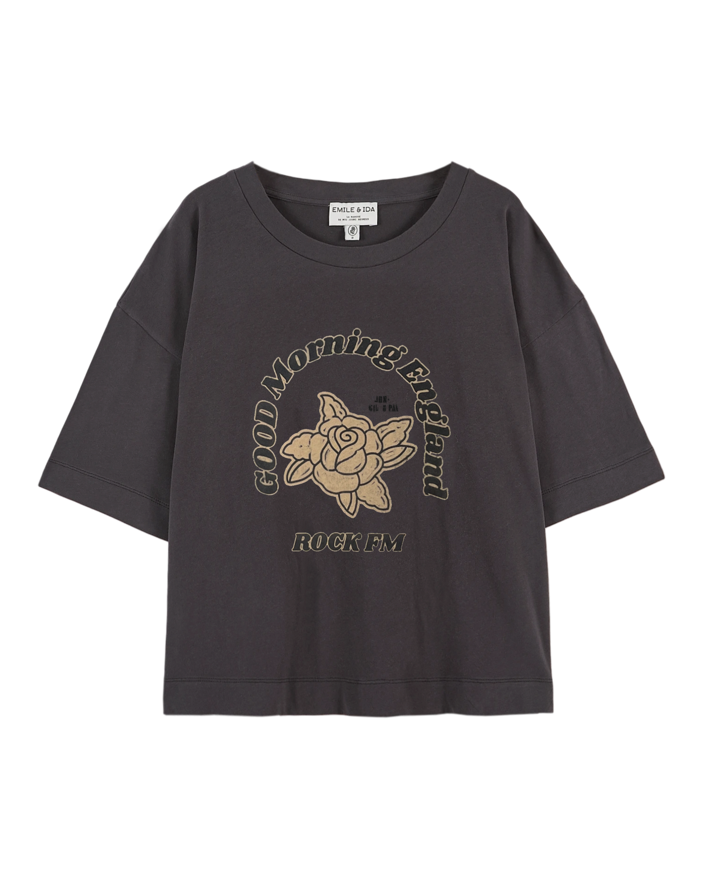 T-shirt Good Morning England coton bio charbon