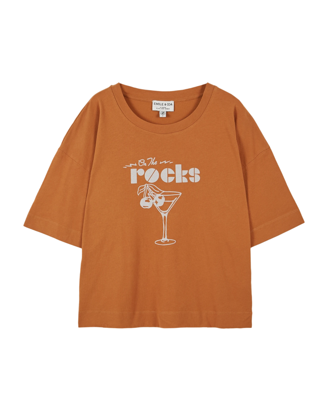 T-shirt On the Rocks coton bio orange brun