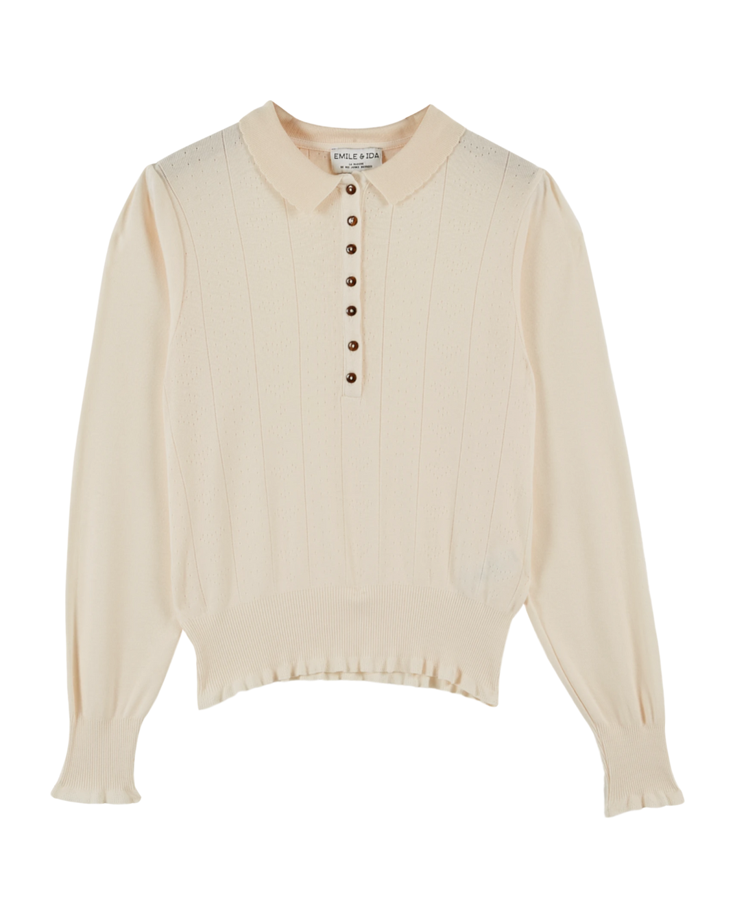 Polo coton modal crème