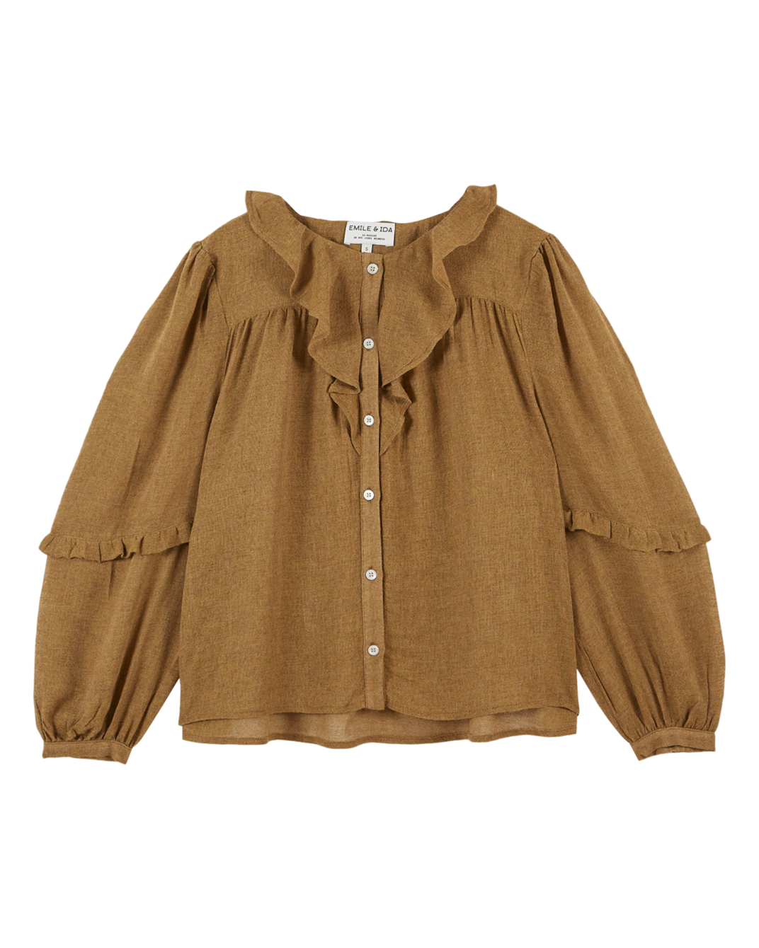 Blouse collerette olive