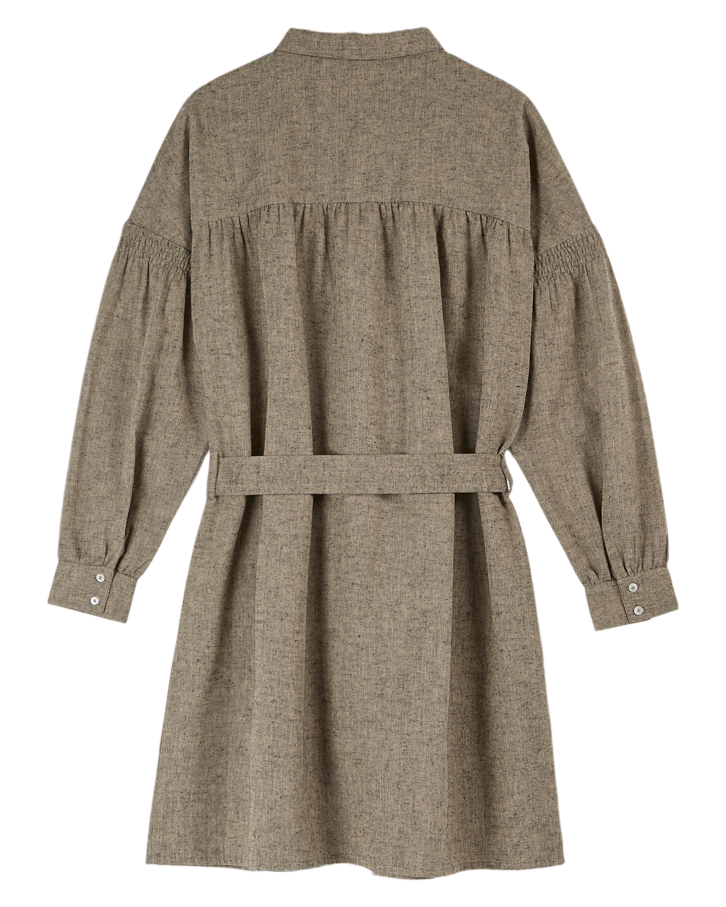 Robe chemisier oversize brun chiné