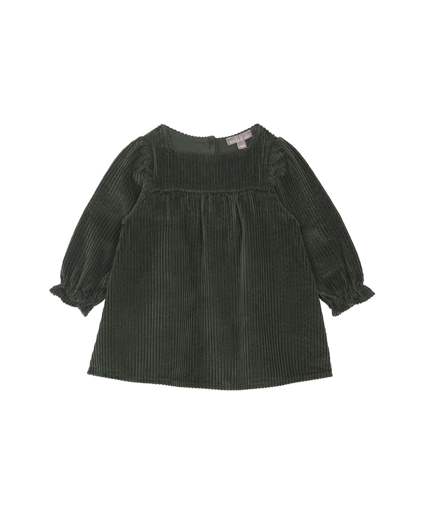 robe bebe en velours côtele olive