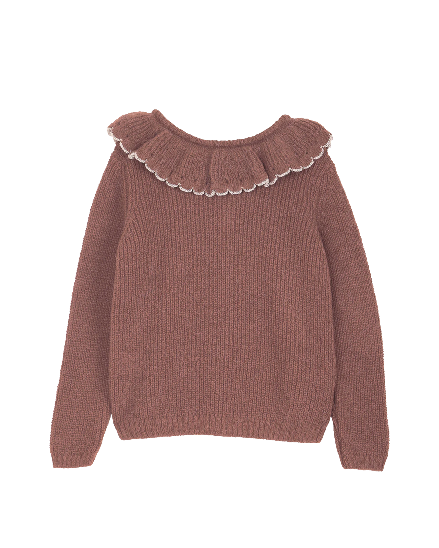 Cardigan collerette alpaga bois