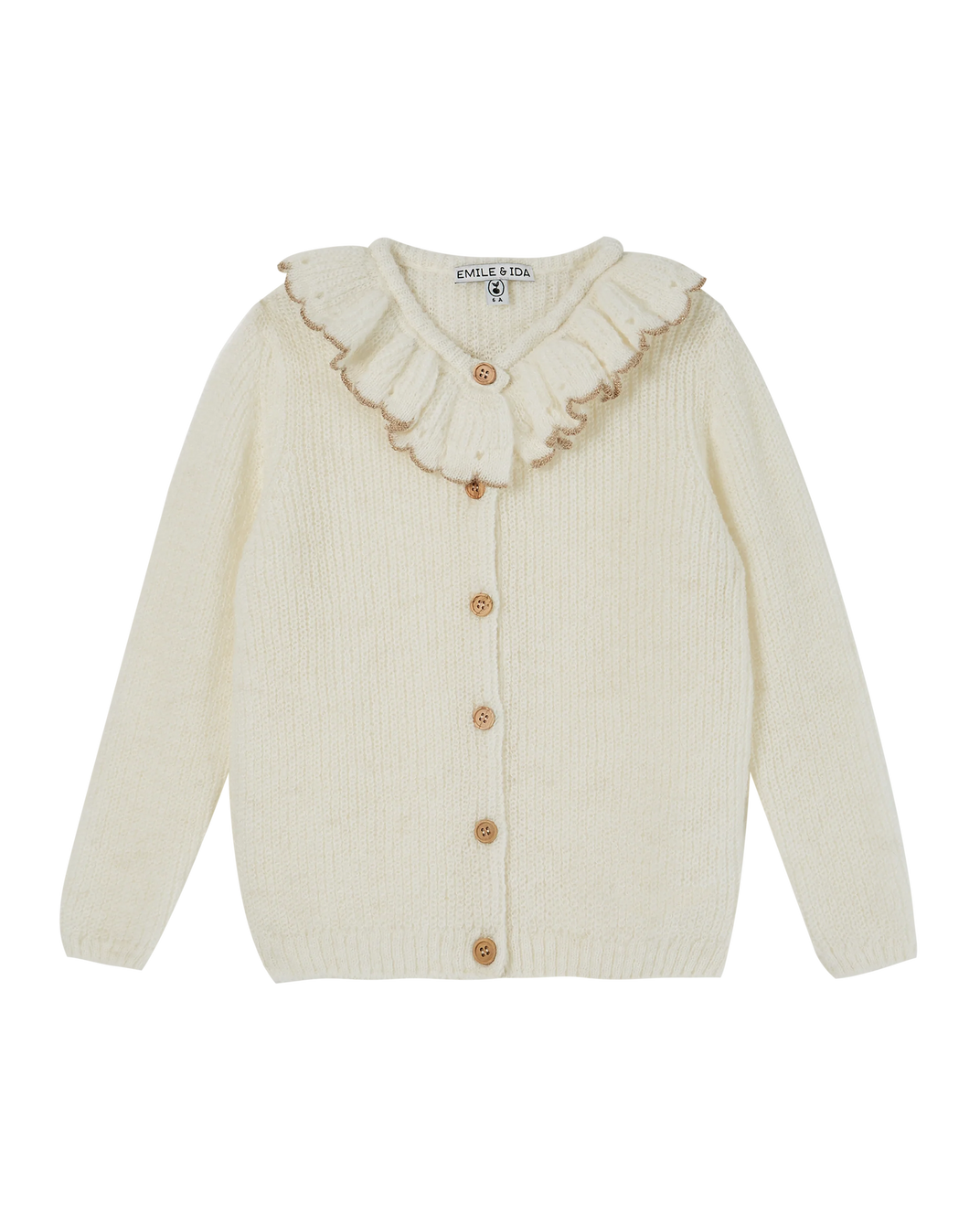 Cardigan collerette bébé lurex écru