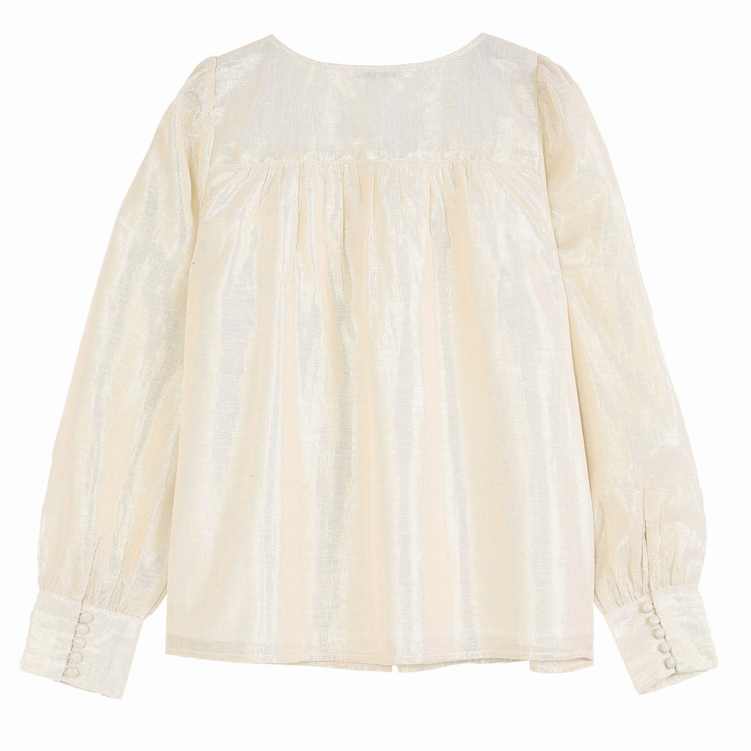 Blouse lamé coton dorée