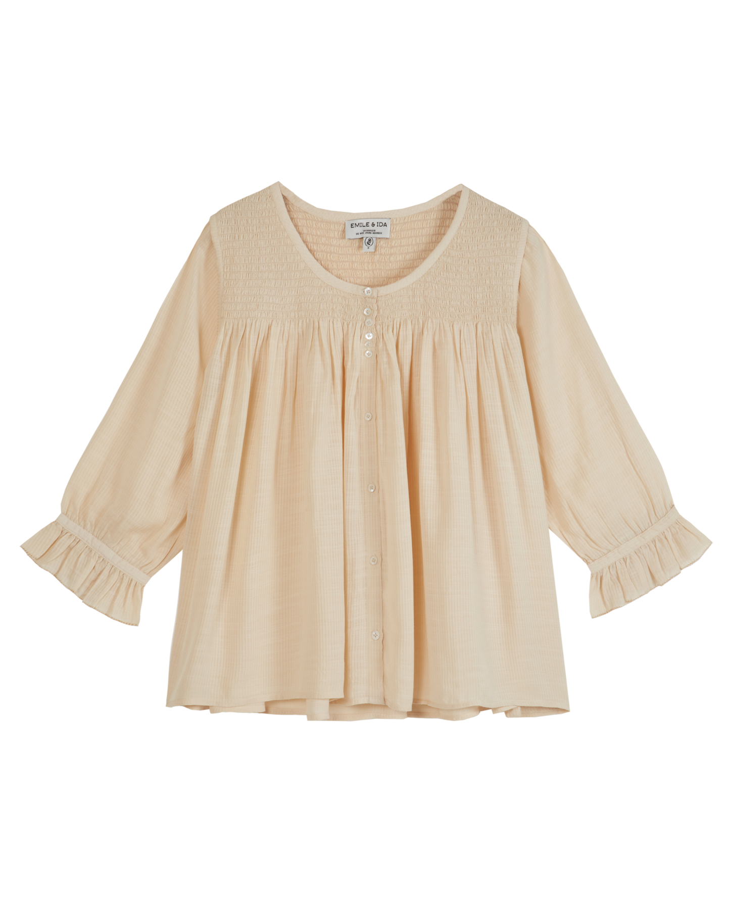 Blouse voile de coton écru