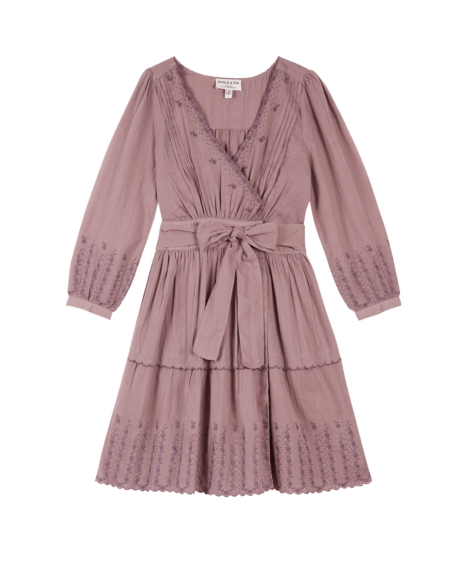 Robe portefeuille vintage coton violine