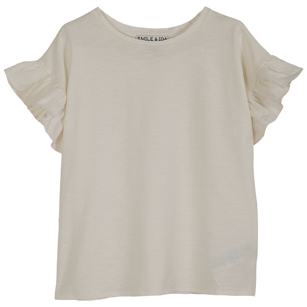 Tee-shirt coton bio flammé blanc