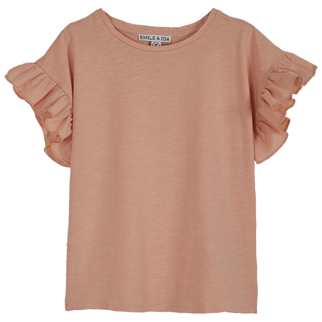 T-shirt coton bio flammé rose