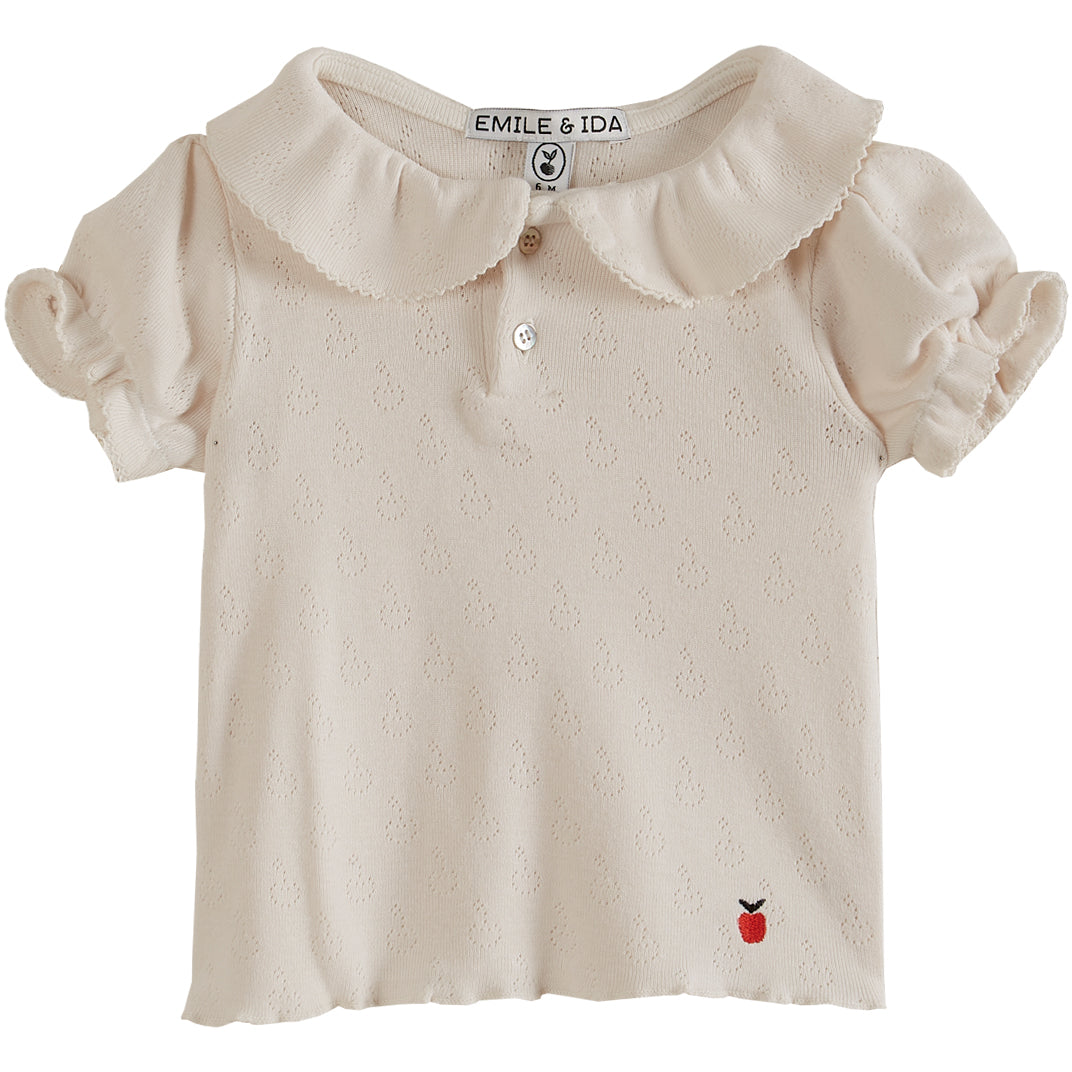 Polo jersey de coton modal blanc