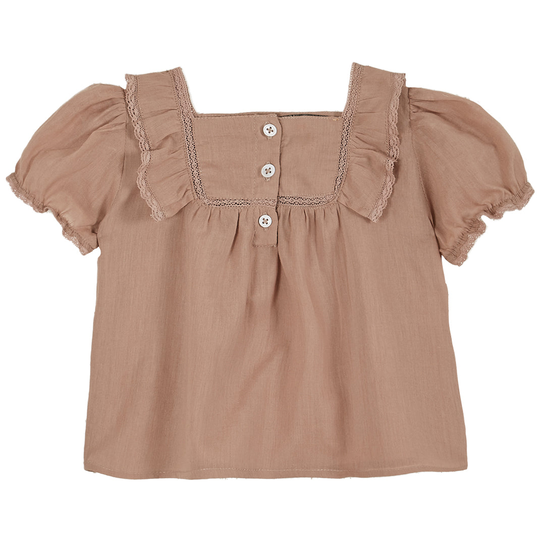 Blouse voile de coton rose