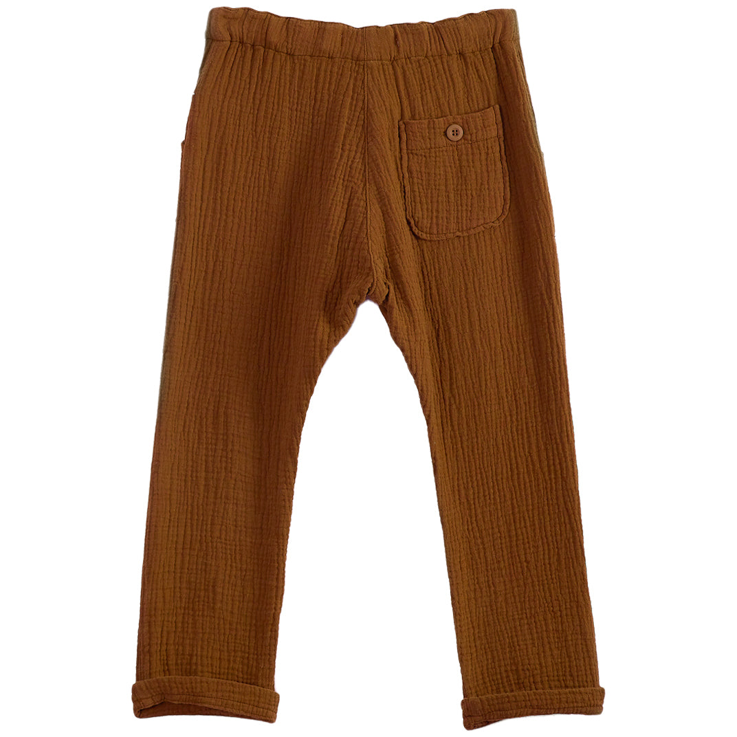 Pantalon double gaze de coton marron