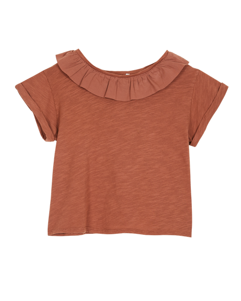 Tee-shirt coton bio brun