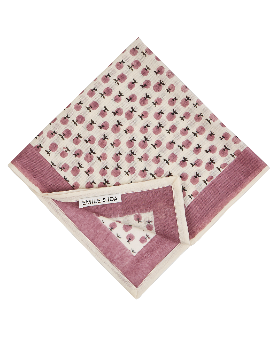 Foulard coton écru granny violet