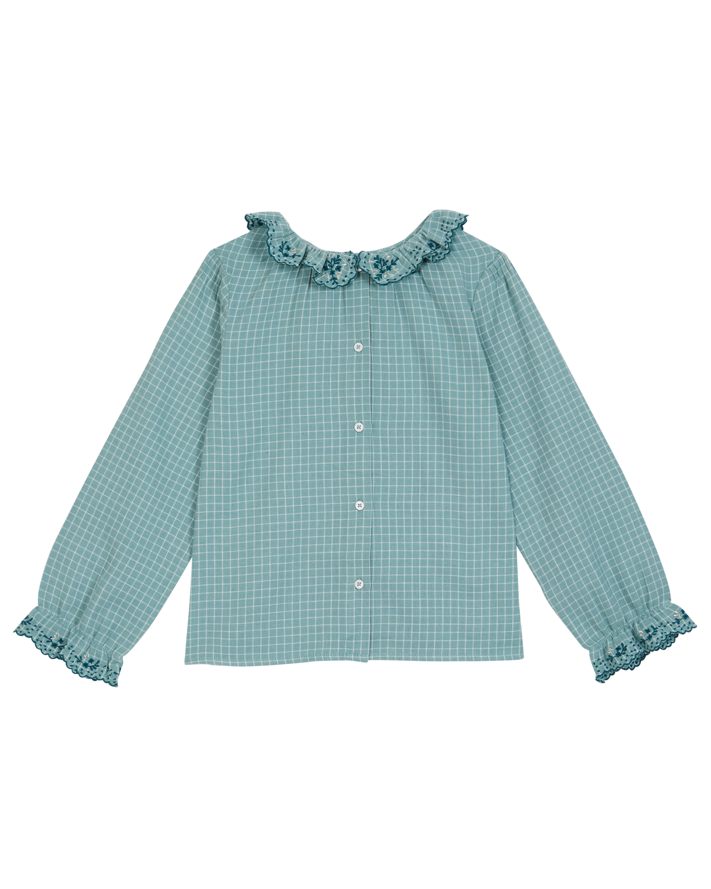 Blouse carreaux Félicie céladon